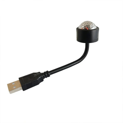 Mini LED Projektor Gwiezdnego Nieba do Samochodu – Lampka Atmosferyczna Galaxy USB, Regulowana, do Sufitu Auta i Pokoju