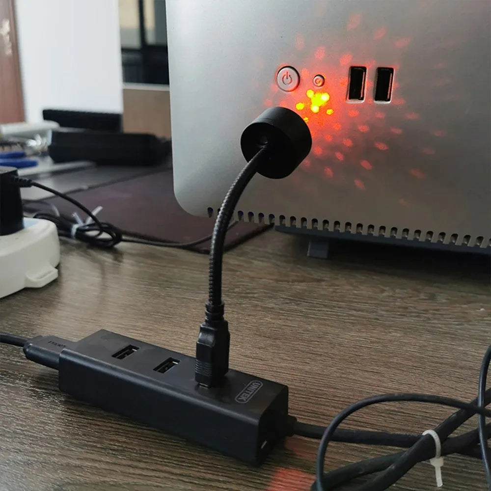 Mini LED Projektor Gwiezdnego Nieba do Samochodu – Lampka Atmosferyczna Galaxy USB, Regulowana, do Sufitu Auta i Pokoju