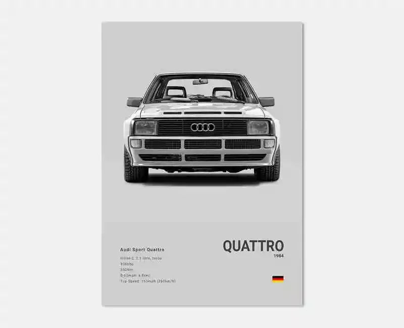 Plakat samochodowy – niemieckie auta RS3, R8, C8, Supercar GTR SUV – estetyczny wydruk na płótnie, dekoracja ścienna do pokoju kierowcy