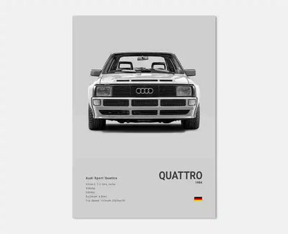 Plakat samochodowy – niemieckie auta RS3, R8, C8, Supercar GTR SUV – estetyczny wydruk na płótnie, dekoracja ścienna do pokoju kierowcy