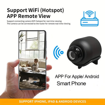 Nowa mini kamera X5 1080P z wyraźnym widzeniem w nocy, lekka i przenośna, z detekcją ruchu oraz bezprzewodową łącznością Wi-Fi.