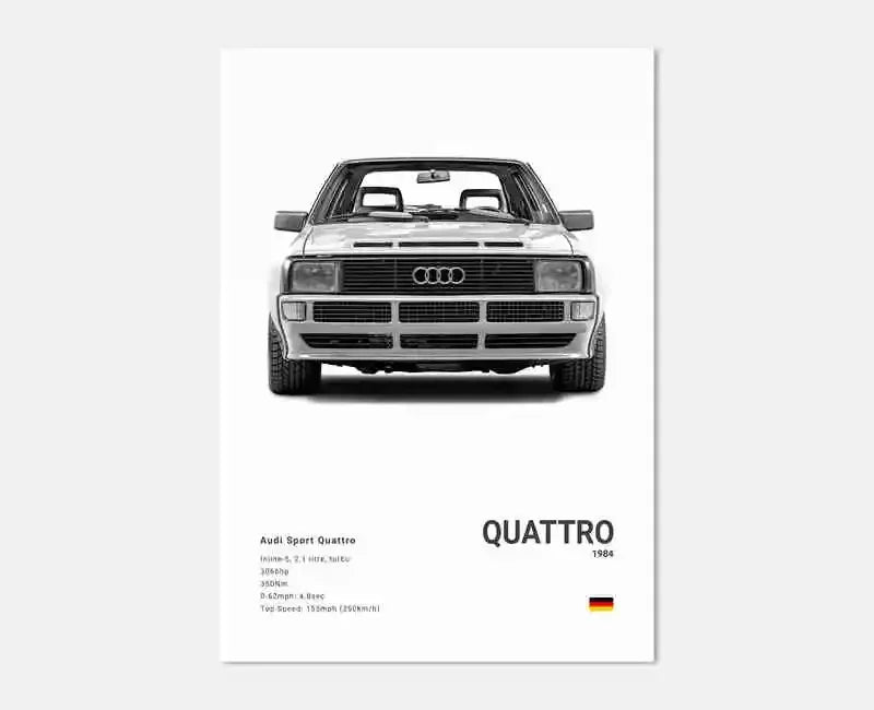 Plakat samochodowy – niemieckie auta RS3, R8, C8, Supercar GTR SUV – estetyczny wydruk na płótnie, dekoracja ścienna do pokoju kierowcy