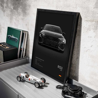 Plakat samochodowy – niemieckie auta RS3, R8, C8, Supercar GTR SUV – estetyczny wydruk na płótnie, dekoracja ścienna do pokoju kierowcy